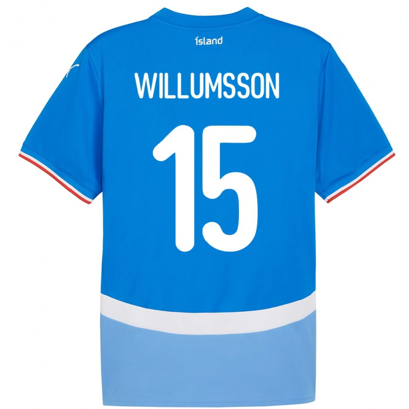 Danxen Barn Island Willum Thór Willumsson #15 Blå Hjemmetrøye Drakt Trøye 24-26 Skjorter T-Skjorte