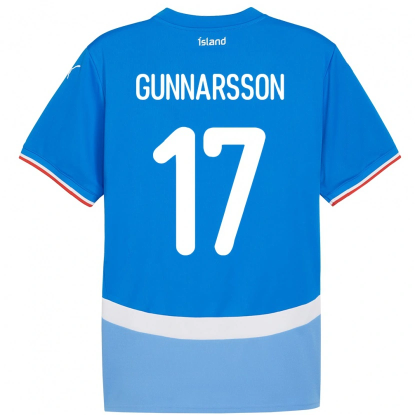 Danxen Barn Island Aron Gunnarsson #17 Blå Hjemmetrøye Drakt Trøye 24-26 Skjorter T-Skjorte