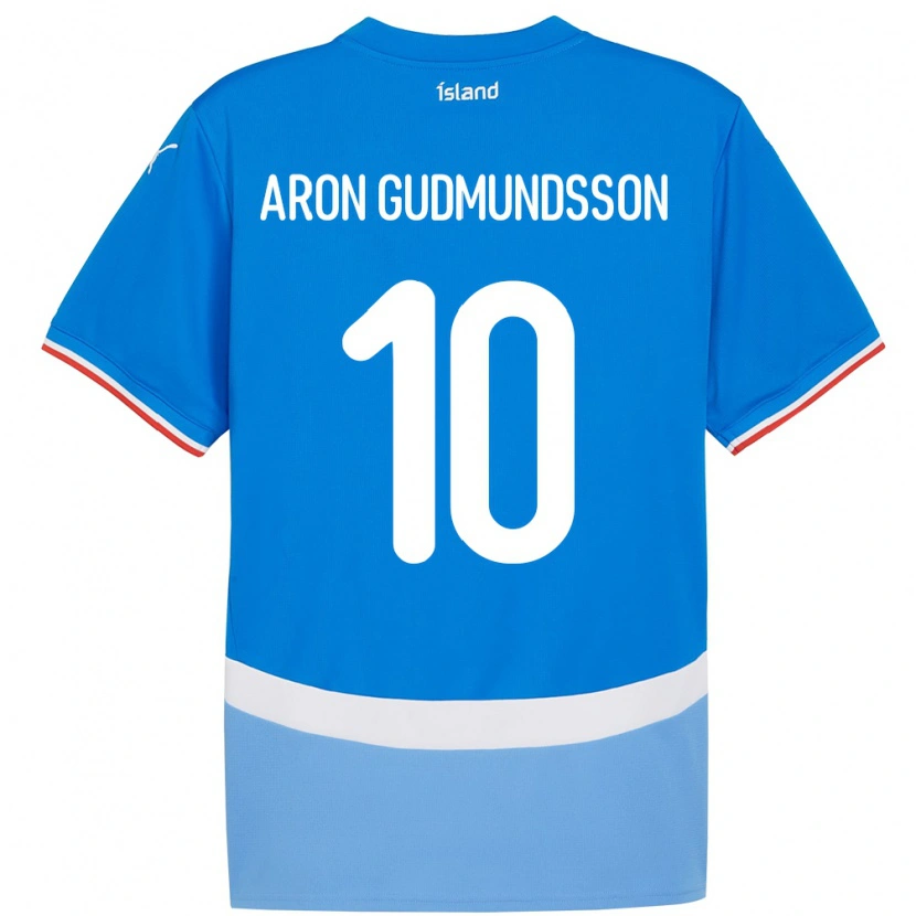 Danxen Barn Island Eggert Aron Gudmundsson #10 Blå Hjemmetrøye Drakt Trøye 24-26 Skjorter T-Skjorte