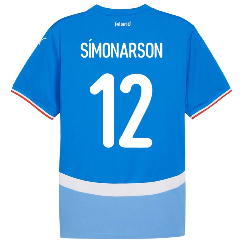 Danxen Barn Island Jón Sölvi Símonarson #12 Blå Hjemmetrøye Drakt Trøye 24-26 Skjorter T-Skjorte