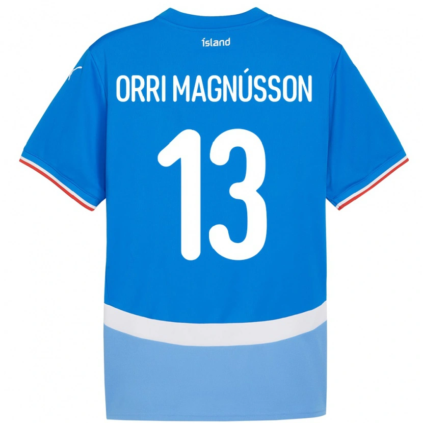 Danxen Barn Island Ásgeir Orri Magnússon #13 Blå Hjemmetrøye Drakt Trøye 24-26 Skjorter T-Skjorte