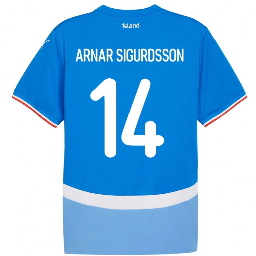 Danxen Barn Island Jón Arnar Sigurdsson #14 Blå Hjemmetrøye Drakt Trøye 24-26 Skjorter T-Skjorte