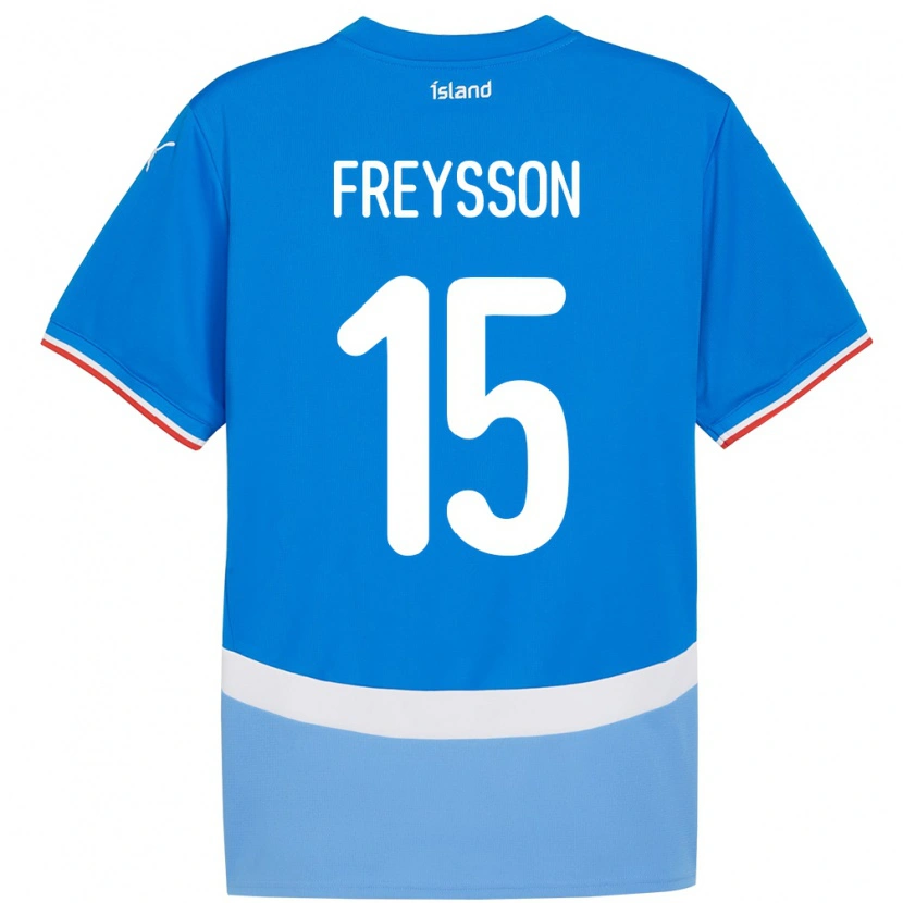 Danxen Barn Island Fjölnir Freysson #15 Blå Hjemmetrøye Drakt Trøye 24-26 Skjorter T-Skjorte