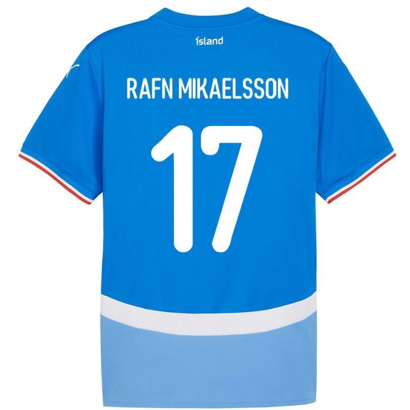Danxen Barn Island Hilmir Rafn Mikaelsson #17 Blå Hjemmetrøye Drakt Trøye 24-26 Skjorter T-Skjorte