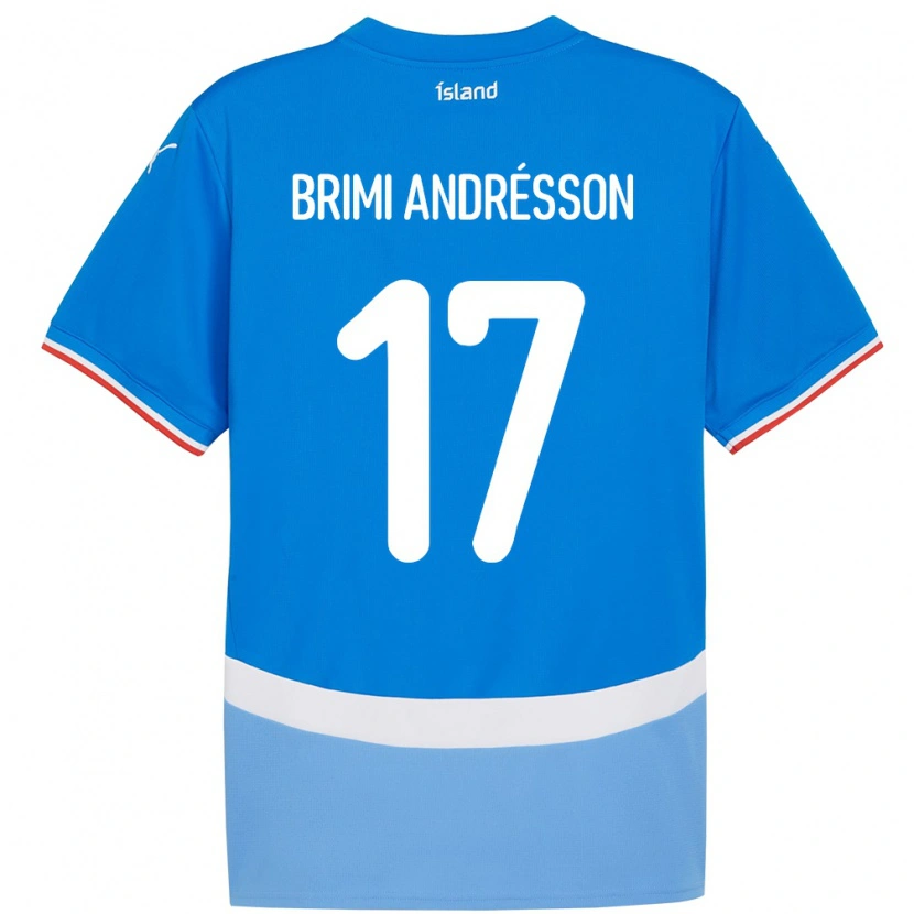 Danxen Barn Island Björgvin Brimi Andrésson #17 Blå Hjemmetrøye Drakt Trøye 24-26 Skjorter T-Skjorte