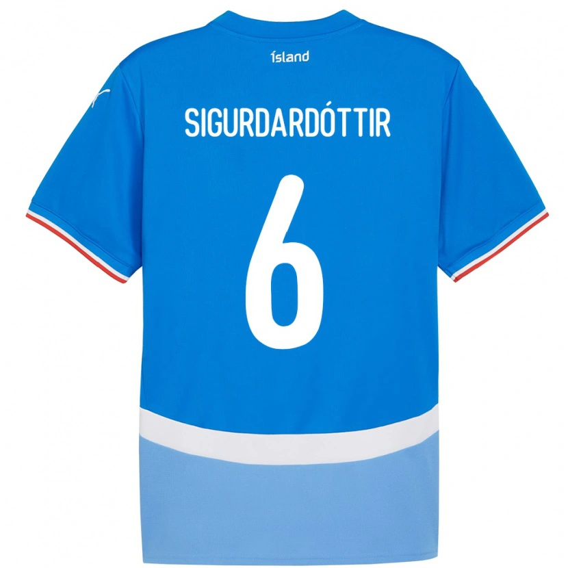 Danxen Barn Island Ingibjörg Sigurðardóttir #6 Blå Hjemmetrøye Drakt Trøye 24-26 Skjorter T-Skjorte