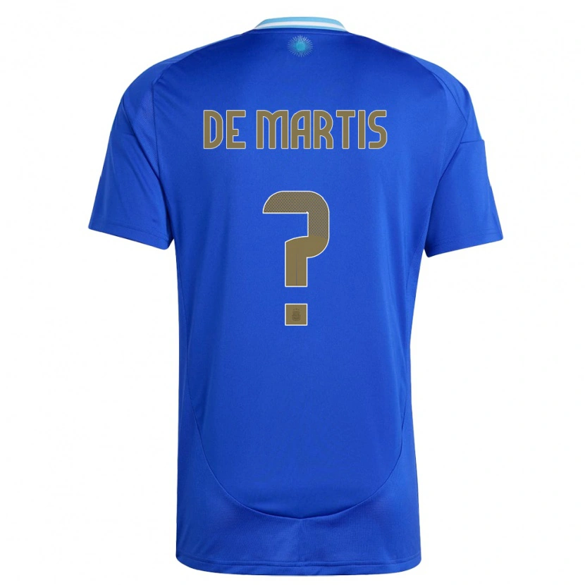 Danxen Barn Argentina Thomás De Martis #0 Blå Bortetrøye Drakt Trøye 24-26 Skjorter T-Skjorte