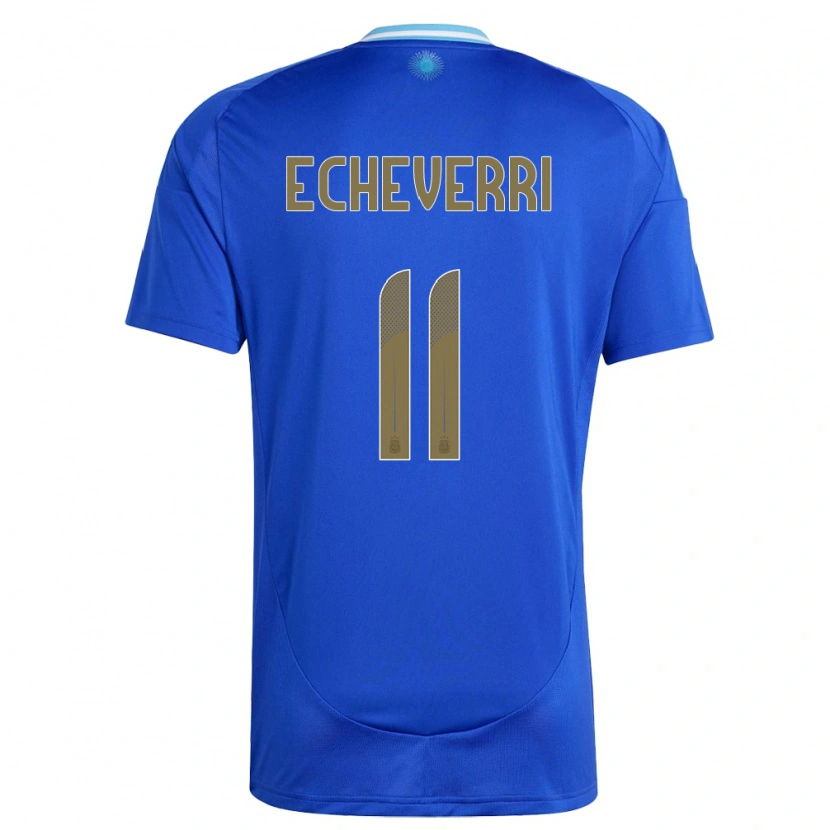 Danxen Barn Argentina Claudio Echeverri #11 Blå Bortetrøye Drakt Trøye 24-26 Skjorter T-Skjorte