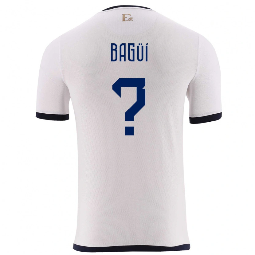 Danxen Barn Ecuador Diogo Bagüí #0 Hvit Bortetrøye Drakt Trøye 24-26 Skjorter T-Skjorte
