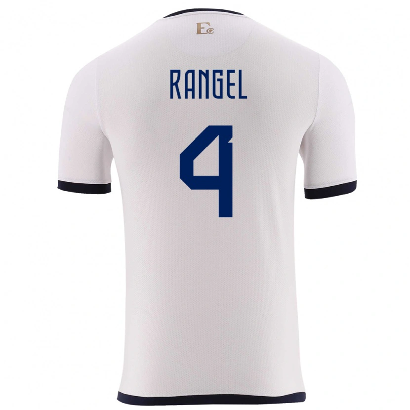 Danxen Barn Ecuador Álex Rangel #4 Hvit Bortetrøye Drakt Trøye 24-26 Skjorter T-Skjorte