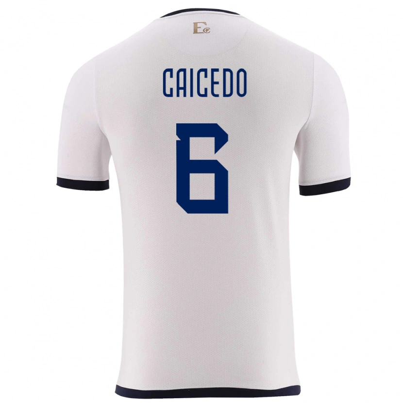 Danxen Barn Ecuador Fricio Caicedo #6 Hvit Bortetrøye Drakt Trøye 24-26 Skjorter T-Skjorte