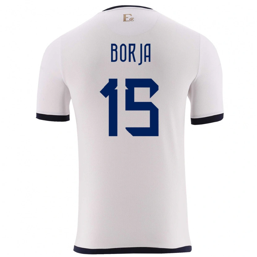 Danxen Barn Ecuador Ronny Borja #15 Hvit Bortetrøye Drakt Trøye 24-26 Skjorter T-Skjorte
