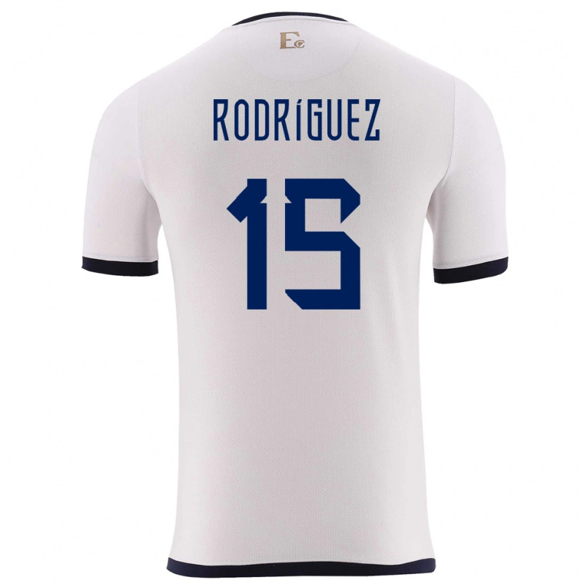 Danxen Barn Ecuador Juan Rodríguez #15 Hvit Bortetrøye Drakt Trøye 24-26 Skjorter T-Skjorte