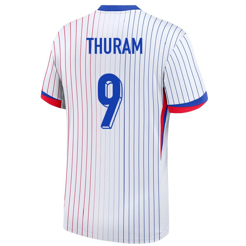 Danxen Barn Frankrike Marcus Thuram #9 Hvit Bortetrøye Drakt Trøye 24-26 Skjorter T-Skjorte