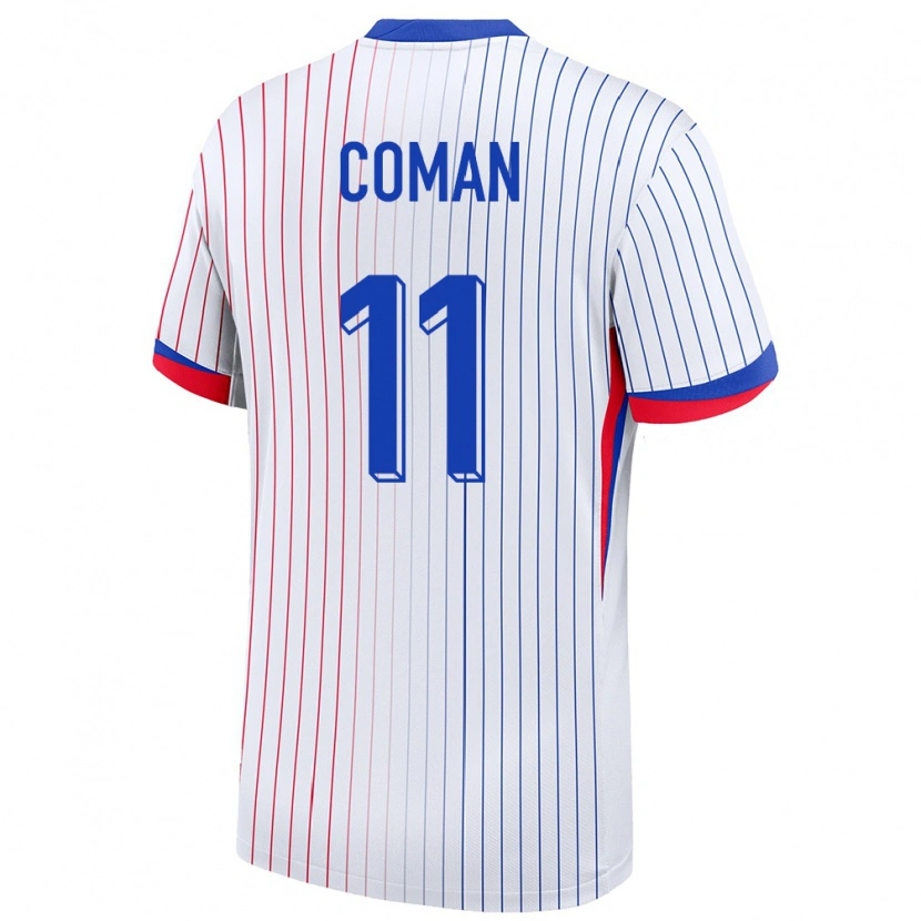 Danxen Barn Frankrike Kingsley Coman #11 Hvit Bortetrøye Drakt Trøye 24-26 Skjorter T-Skjorte