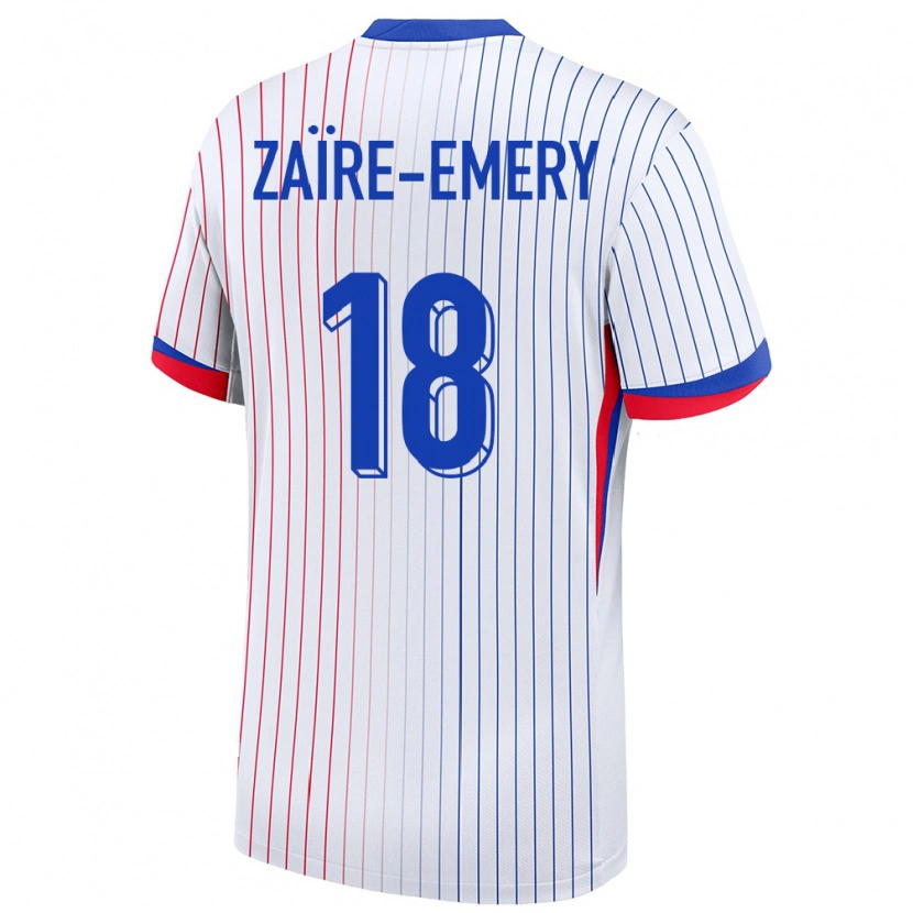 Danxen Barn Frankrike Warren Zaïre-Emery #18 Hvit Bortetrøye Drakt Trøye 24-26 Skjorter T-Skjorte