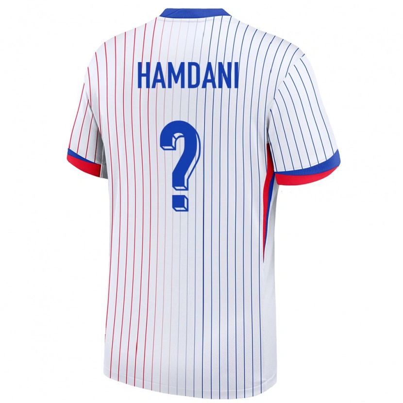 Danxen Barn Frankrike Adil Hamdani #0 Hvit Bortetrøye Drakt Trøye 24-26 Skjorter T-Skjorte