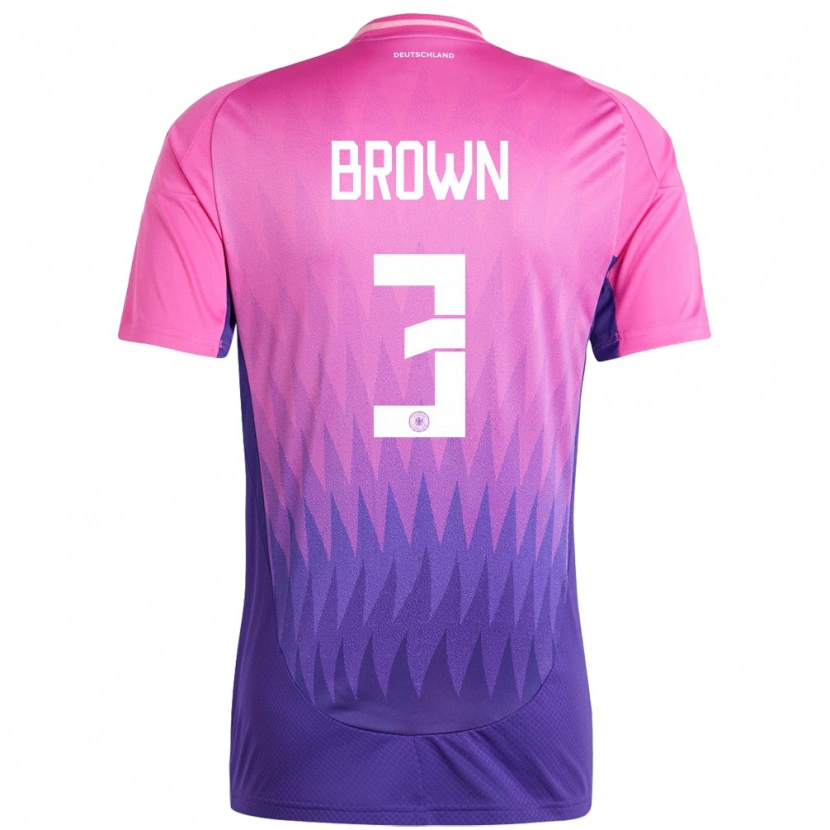Danxen Barn Tyskland Nathaniel Brown #3 Rosa Lilla Bortetrøye Drakt Trøye 24-26 Skjorter T-Skjorte