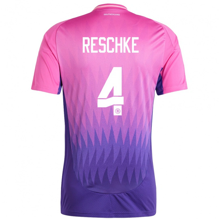 Danxen Barn Tyskland Gianluca Reschke #4 Rosa Lilla Bortetrøye Drakt Trøye 24-26 Skjorter T-Skjorte