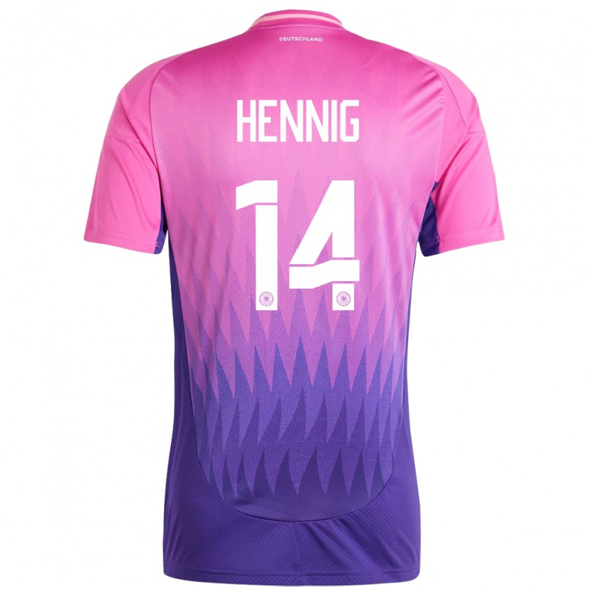 Danxen Barn Tyskland Maximilian Hennig #14 Rosa Lilla Bortetrøye Drakt Trøye 24-26 Skjorter T-Skjorte