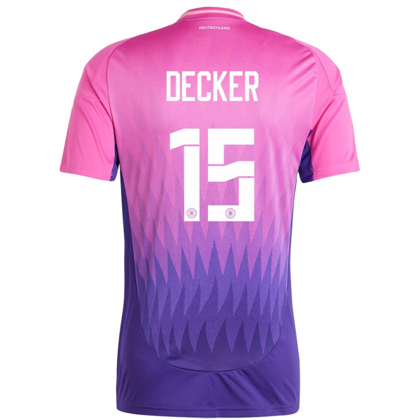 Danxen Barn Tyskland Elias Decker #15 Rosa Lilla Bortetrøye Drakt Trøye 24-26 Skjorter T-Skjorte