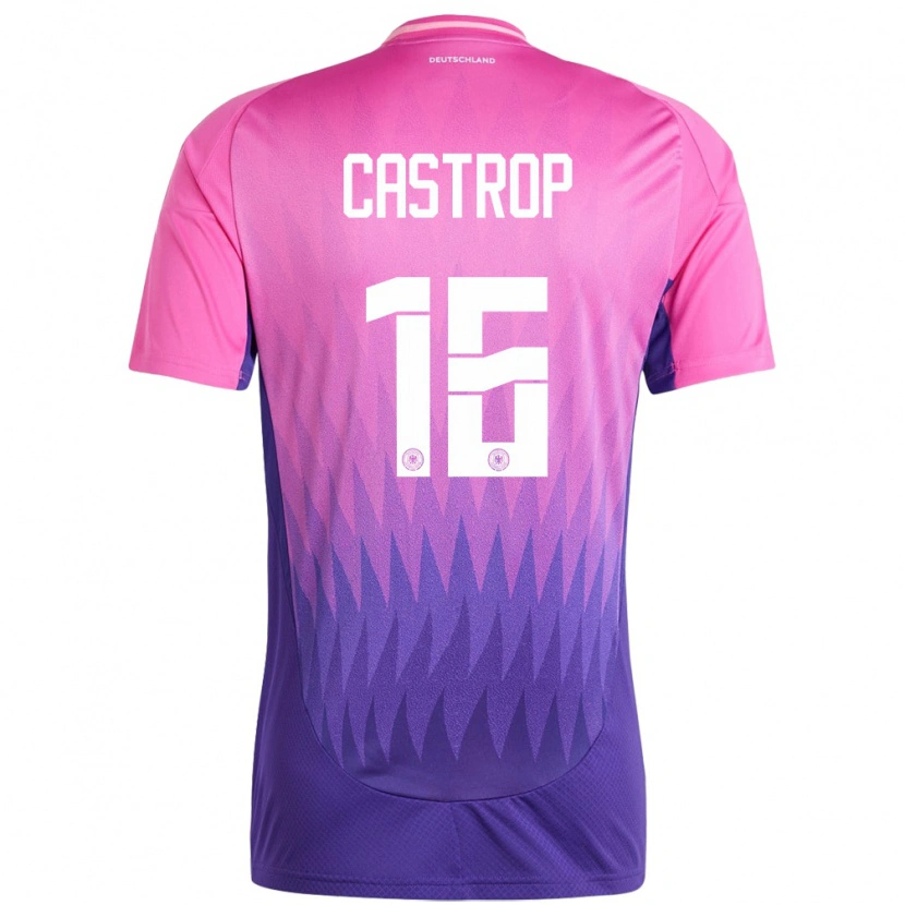 Danxen Barn Tyskland Jens Castrop #16 Rosa Lilla Bortetrøye Drakt Trøye 24-26 Skjorter T-Skjorte