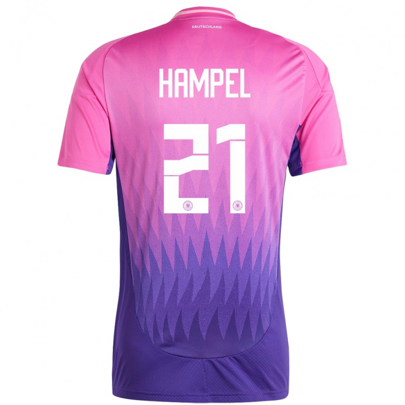 Danxen Barn Tyskland Luca Hampel #21 Rosa Lilla Bortetrøye Drakt Trøye 24-26 Skjorter T-Skjorte