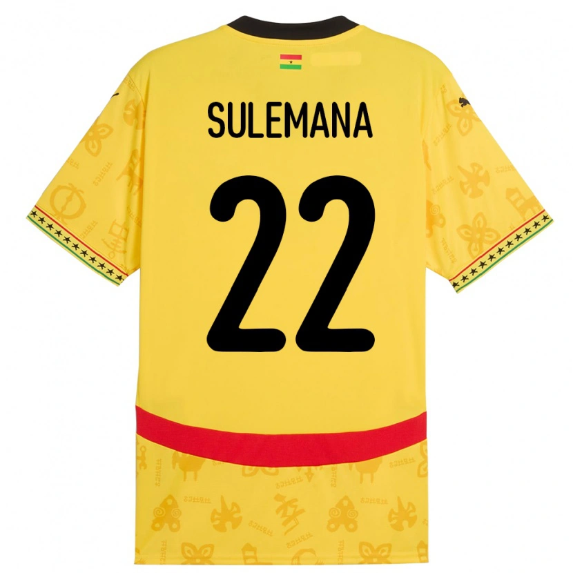 Danxen Barn Ghana Ibrahim Sulemana #22 Gul Bortetrøye Drakt Trøye 24-26 Skjorter T-Skjorte
