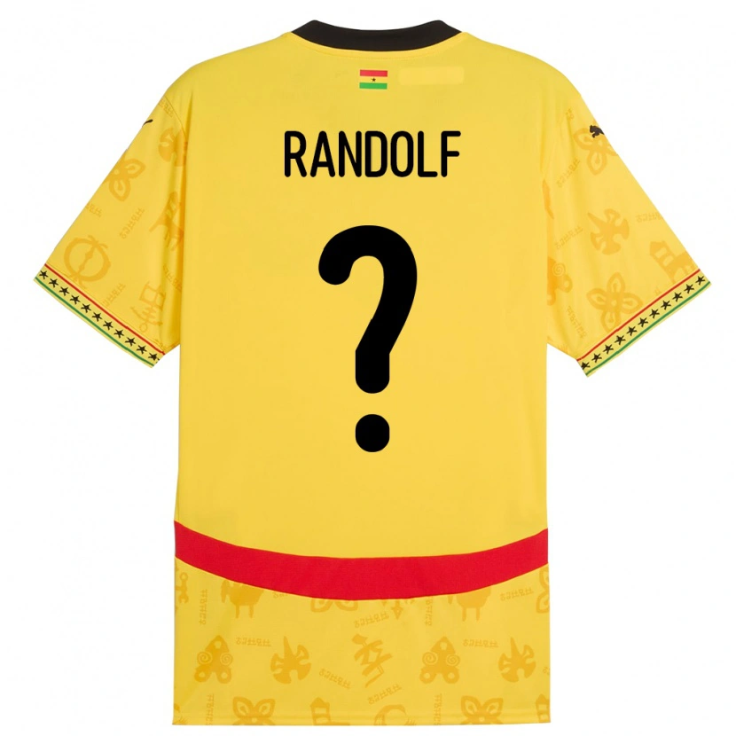 Danxen Barn Ghana Augustine Randolf #0 Gul Bortetrøye Drakt Trøye 24-26 Skjorter T-Skjorte