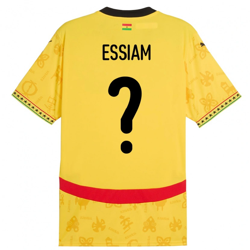 Danxen Barn Ghana Emmanuel Essiam #0 Gul Bortetrøye Drakt Trøye 24-26 Skjorter T-Skjorte