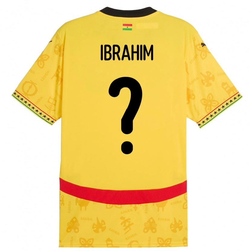 Danxen Barn Ghana Hafiz Ibrahim #0 Gul Bortetrøye Drakt Trøye 24-26 Skjorter T-Skjorte