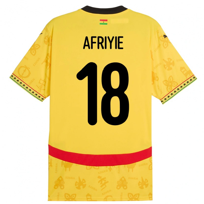 Danxen Barn Ghana Daniel Afriyie #18 Gul Bortetrøye Drakt Trøye 24-26 Skjorter T-Skjorte