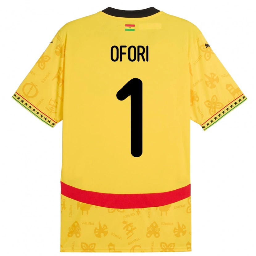 Danxen Barn Ghana Richard Ofori #1 Gul Bortetrøye Drakt Trøye 24-26 Skjorter T-Skjorte
