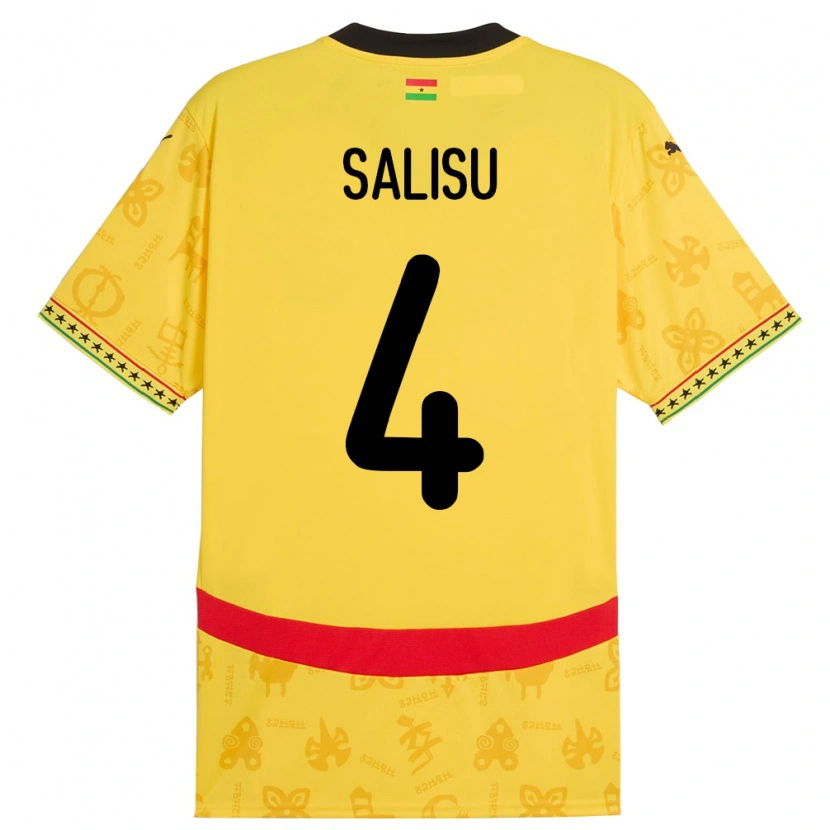 Danxen Barn Ghana Mohammed Salisu #4 Gul Bortetrøye Drakt Trøye 24-26 Skjorter T-Skjorte