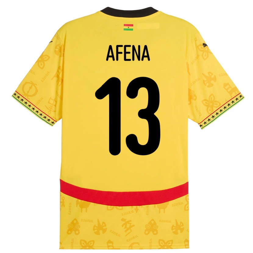 Danxen Barn Ghana Felix Afena-Gyan #13 Gul Bortetrøye Drakt Trøye 24-26 Skjorter T-Skjorte