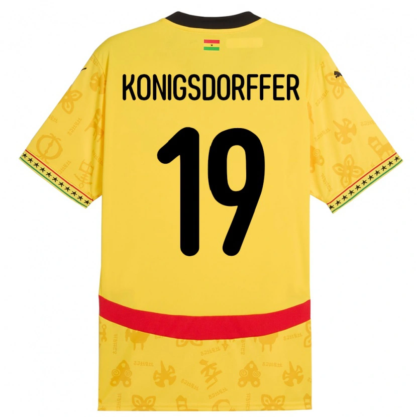 Danxen Barn Ghana Ransford-Yeboah Konigsdorffer #19 Gul Bortetrøye Drakt Trøye 24-26 Skjorter T-Skjorte