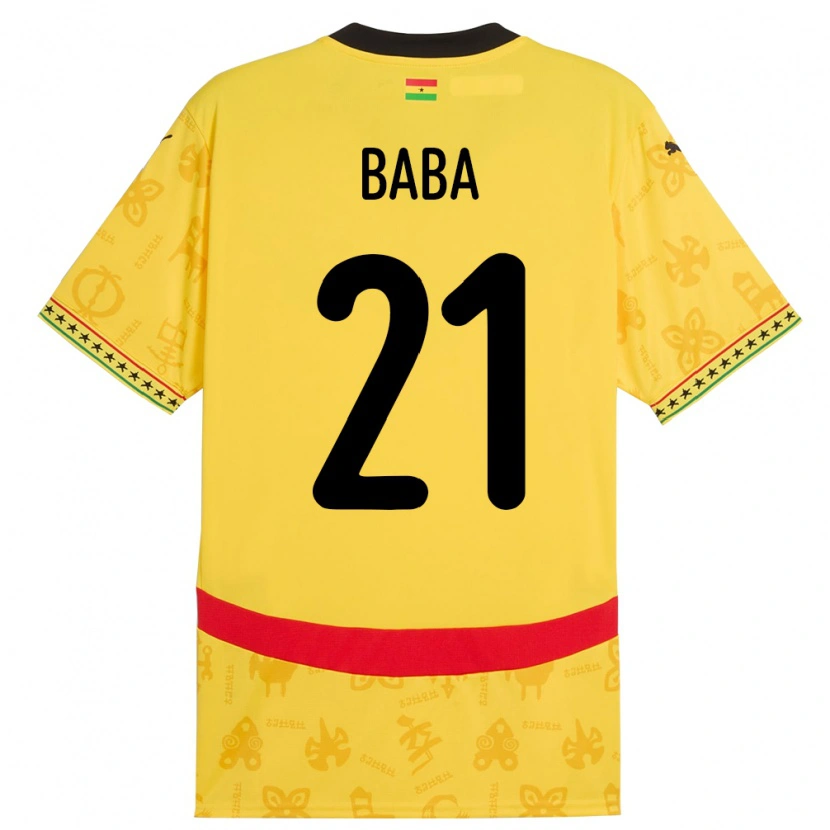Danxen Barn Ghana Iddrisu Baba #21 Gul Bortetrøye Drakt Trøye 24-26 Skjorter T-Skjorte