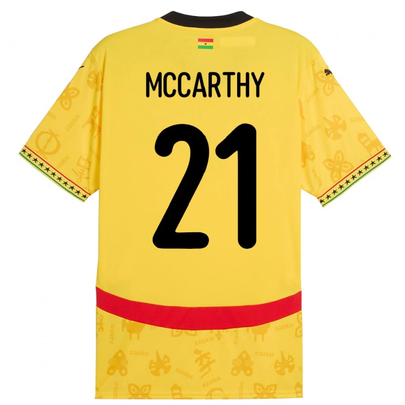 Danxen Barn Ghana Kerrie Mccarthy #21 Gul Bortetrøye Drakt Trøye 24-26 Skjorter T-Skjorte