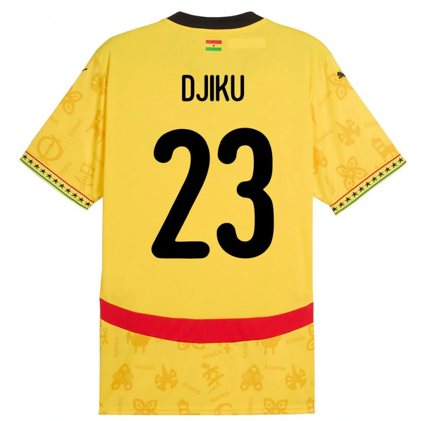 Danxen Barn Ghana Alexander Djiku #23 Gul Bortetrøye Drakt Trøye 24-26 Skjorter T-Skjorte