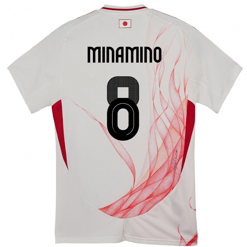 Danxen Barn Japan Takumi Minamino #8 Hvit Bortetrøye Drakt Trøye 24-26 Skjorter T-Skjorte