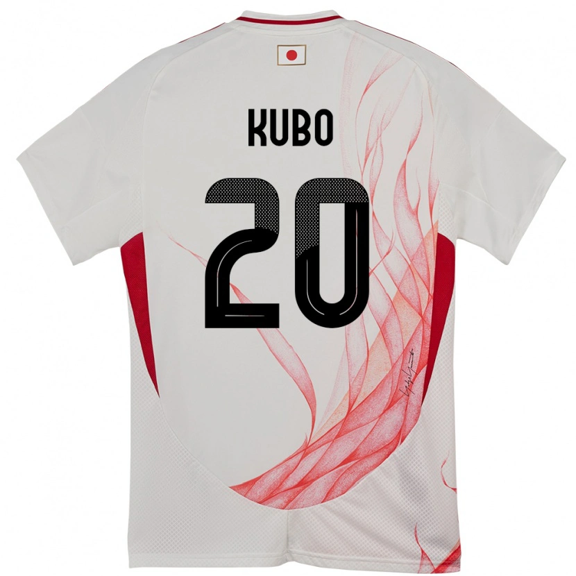 Danxen Barn Japan Takefusa Kubo #20 Hvit Bortetrøye Drakt Trøye 24-26 Skjorter T-Skjorte