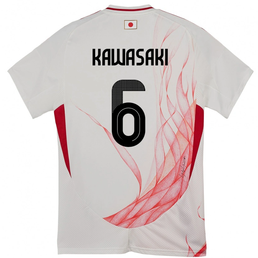 Danxen Barn Japan Sota Kawasaki #6 Hvit Bortetrøye Drakt Trøye 24-26 Skjorter T-Skjorte
