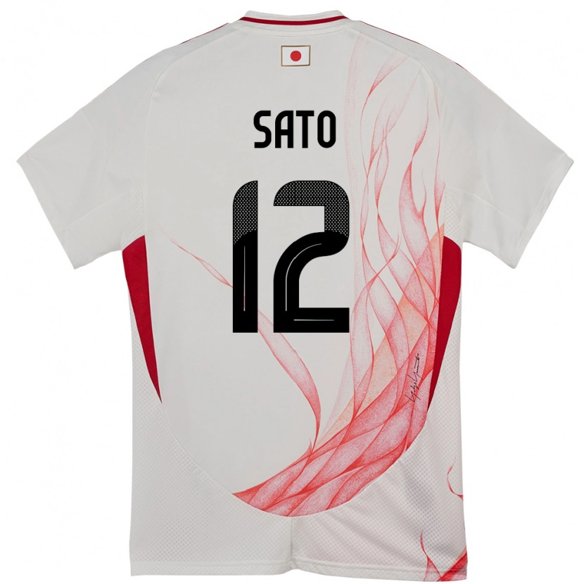 Danxen Barn Japan Rikuto Sato #12 Hvit Bortetrøye Drakt Trøye 24-26 Skjorter T-Skjorte