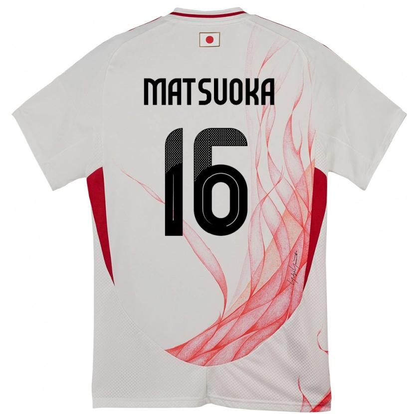 Danxen Barn Japan Daiki Matsuoka #16 Hvit Bortetrøye Drakt Trøye 24-26 Skjorter T-Skjorte