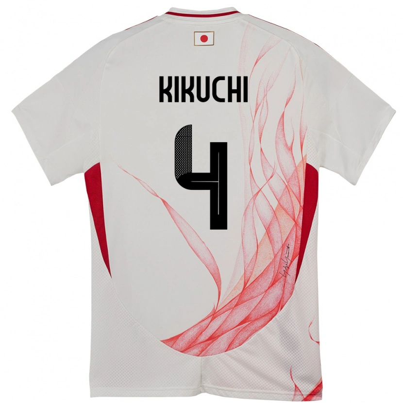 Danxen Barn Japan Shuta Kikuchi #4 Hvit Bortetrøye Drakt Trøye 24-26 Skjorter T-Skjorte