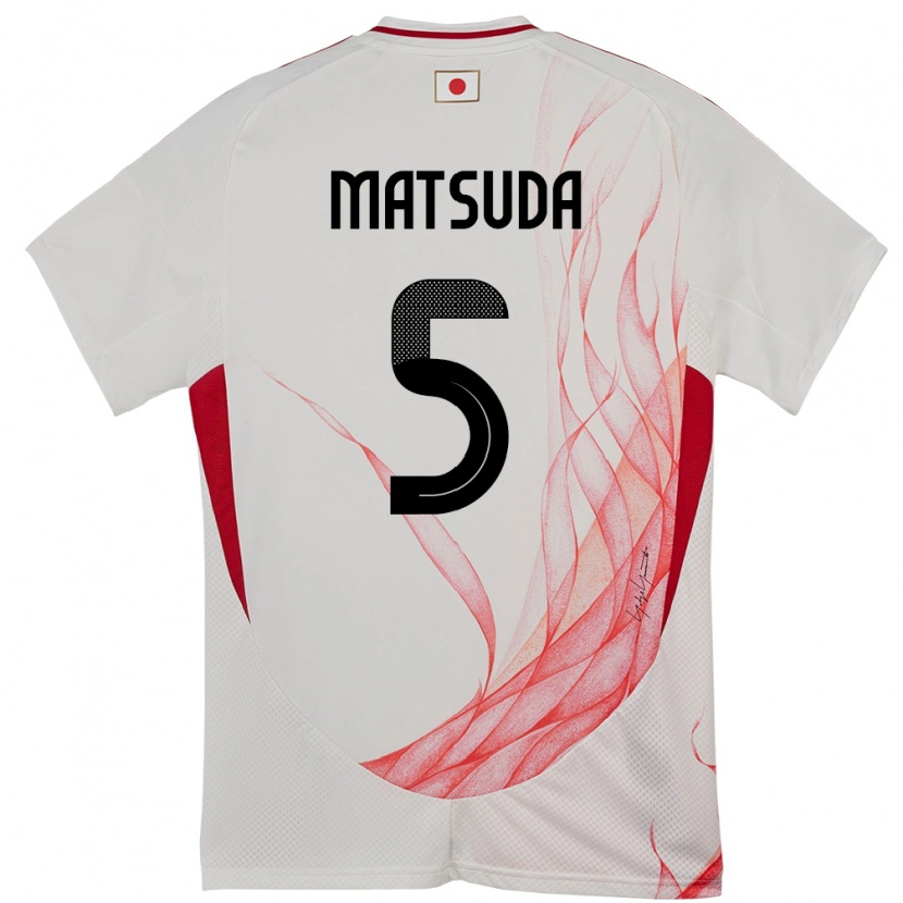 Danxen Barn Japan Hayate Matsuda #5 Hvit Bortetrøye Drakt Trøye 24-26 Skjorter T-Skjorte