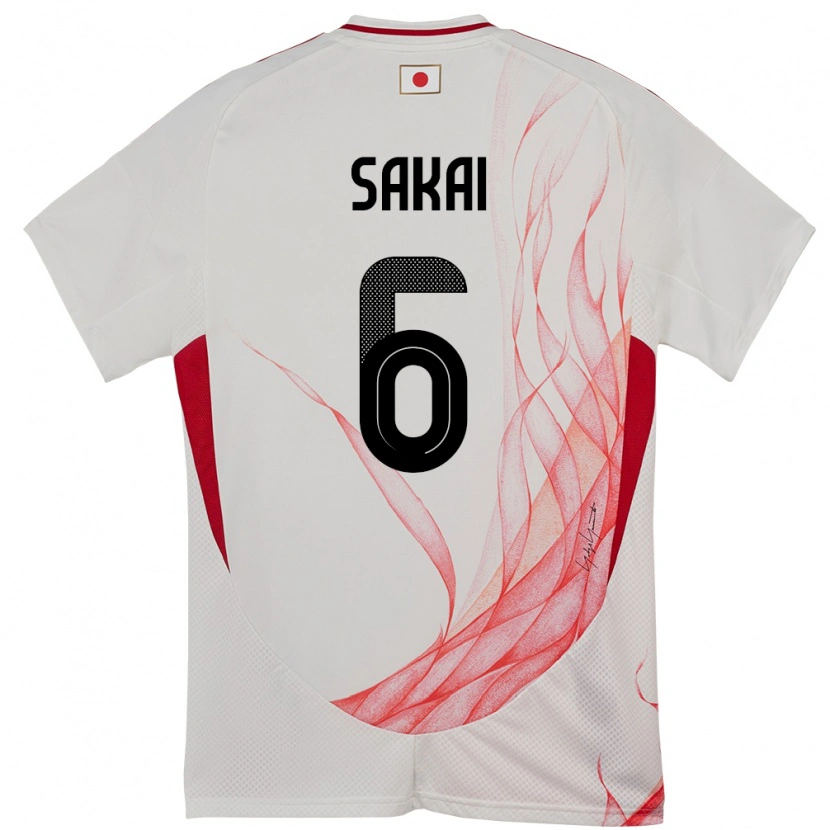 Danxen Barn Japan Shunya Sakai #6 Hvit Bortetrøye Drakt Trøye 24-26 Skjorter T-Skjorte
