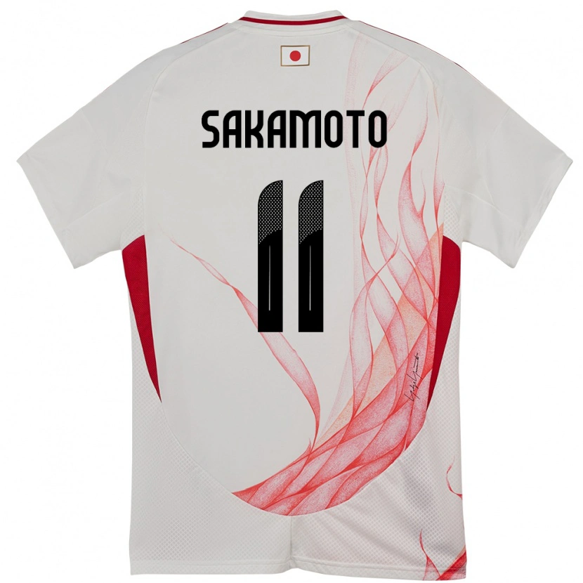 Danxen Barn Japan Isa Sakamoto #11 Hvit Bortetrøye Drakt Trøye 24-26 Skjorter T-Skjorte