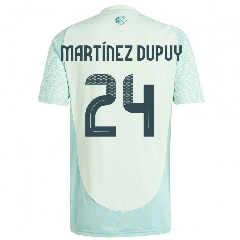 Danxen Barn Mexico Luca Martínez Dupuy #24 Lin Grønn Bortetrøye Drakt Trøye 24-26 Skjorter T-Skjorte