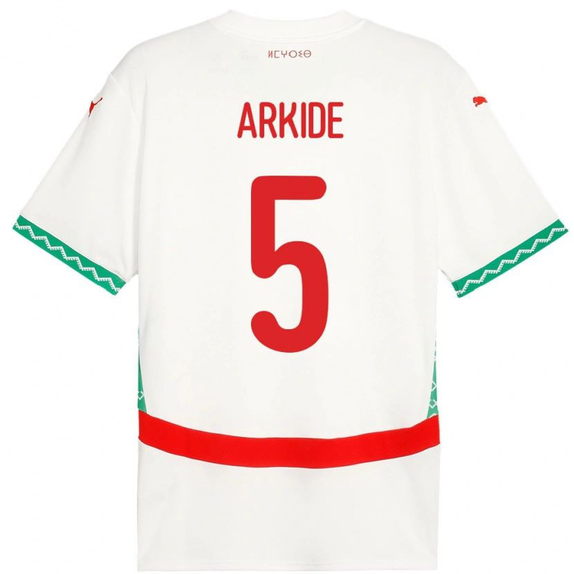 Danxen Barn Marokko Abderahmane Arkide #5 Hvit Bortetrøye Drakt Trøye 24-26 Skjorter T-Skjorte